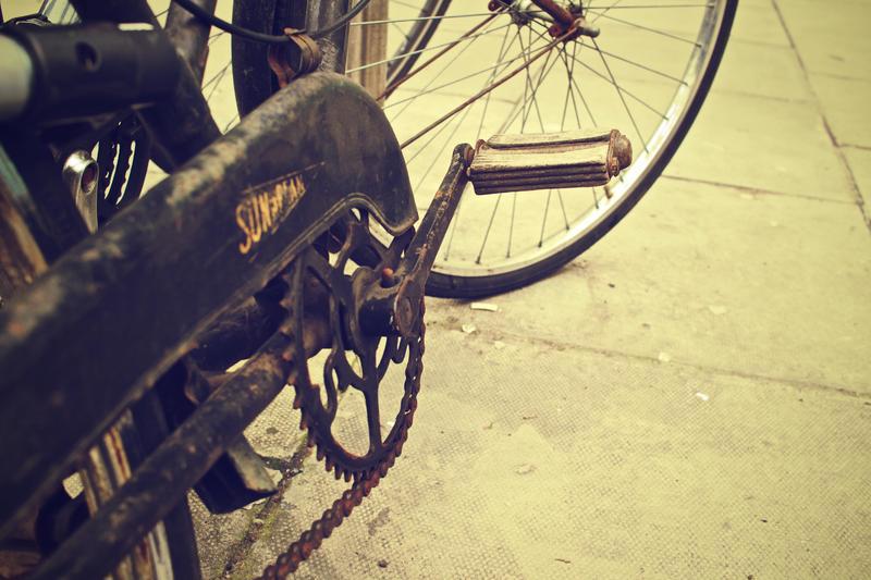 Photo of vintage bike showing pedal.